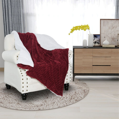 Women's ultra-soft plush blanket with contrasting reversible design Bowlift