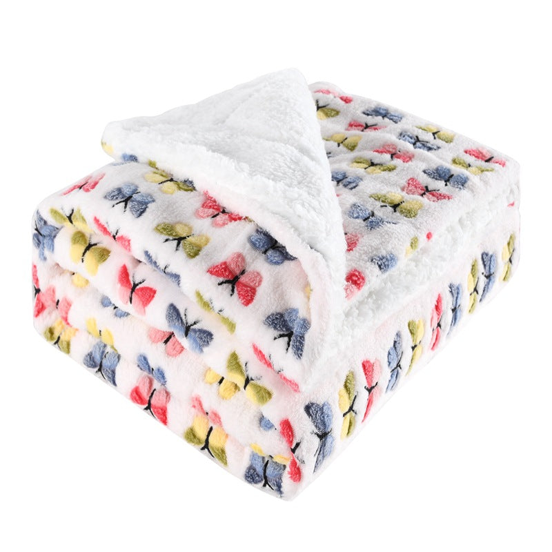 Women's soft and fluffy blanket with colorful butterfly pattern Bowlift