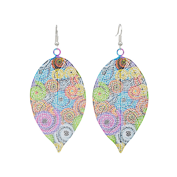 Colorful Leaf-Inspired Dangle Earrings Bowlift