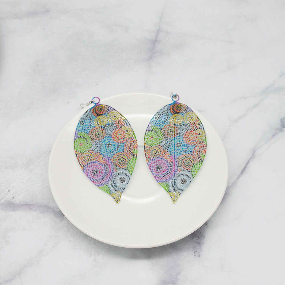 Colorful Leaf-Inspired Dangle Earrings Bowlift