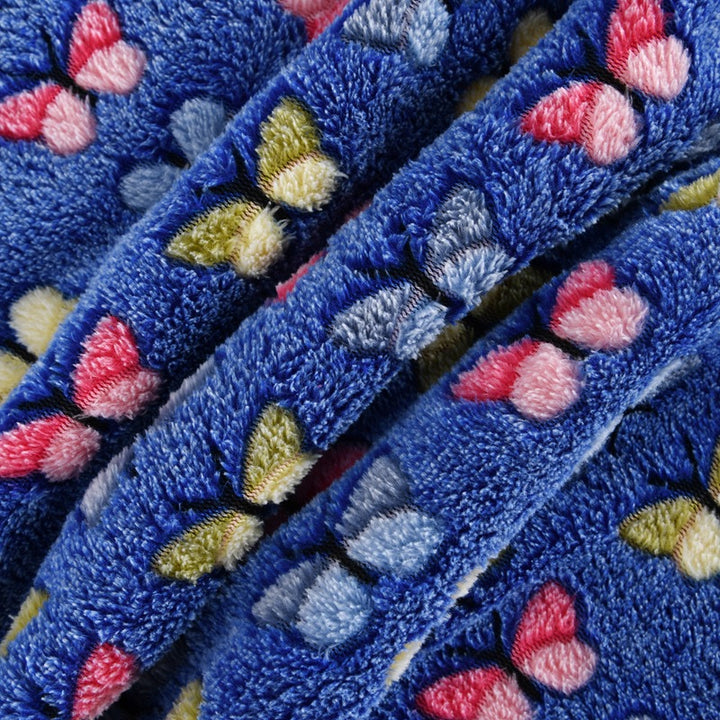 Women's soft and fluffy blanket with colorful butterfly pattern Bowlift