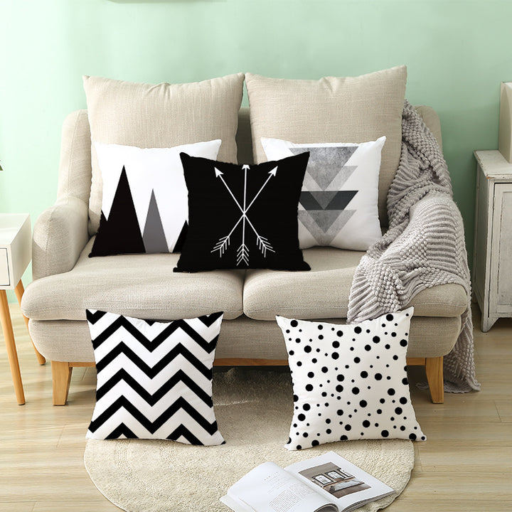 Modern Bold Chevron Square Cushion Cover with Hidden Zipper and Removable Insert Opening