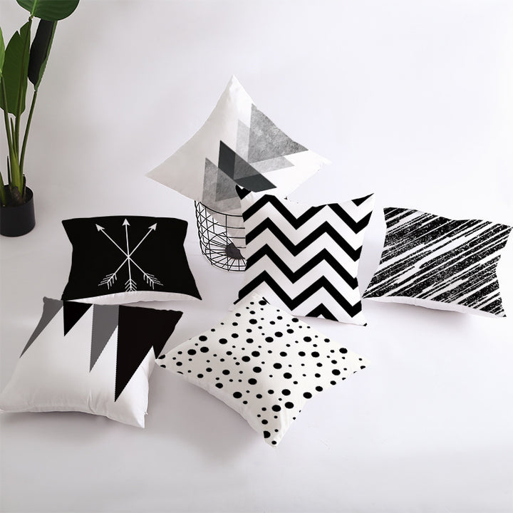 Modern Bold Chevron Square Cushion Cover with Hidden Zipper and Removable Insert Opening