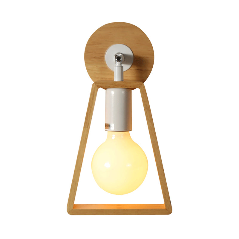 BowLift | 1 head swivel trapeze wall lamp modern design beige wood wall light for bedroom