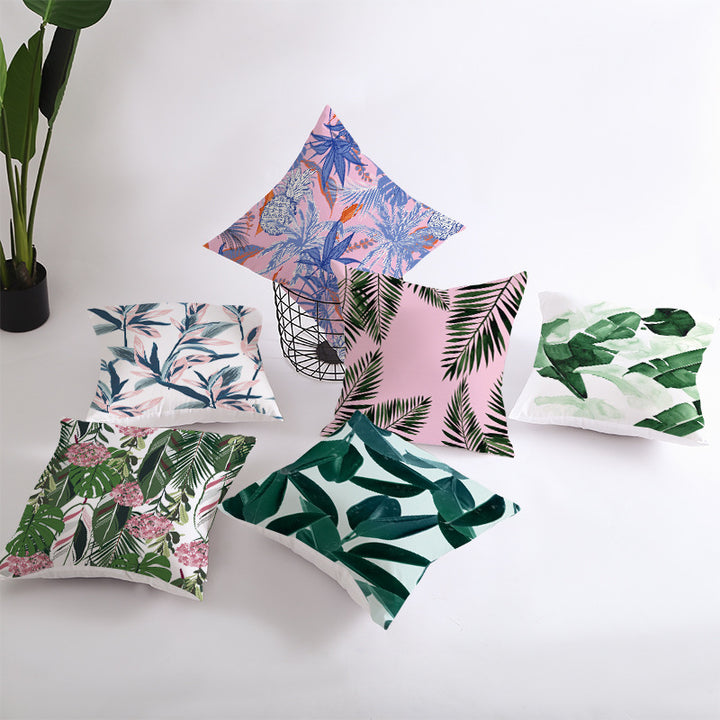 Decorative Tropical Banana Leaf Throw Pillow Cover