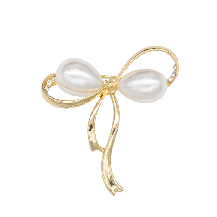 Elegant Pearl Bow Brooch Bowlift