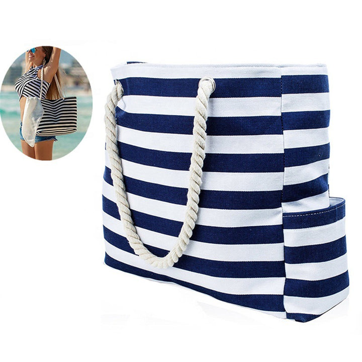 Large beach bag with nautical stripe pattern Bowlift