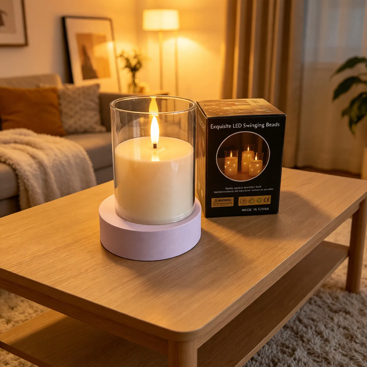 LED Real Wax Look Candle Set, 3-piece