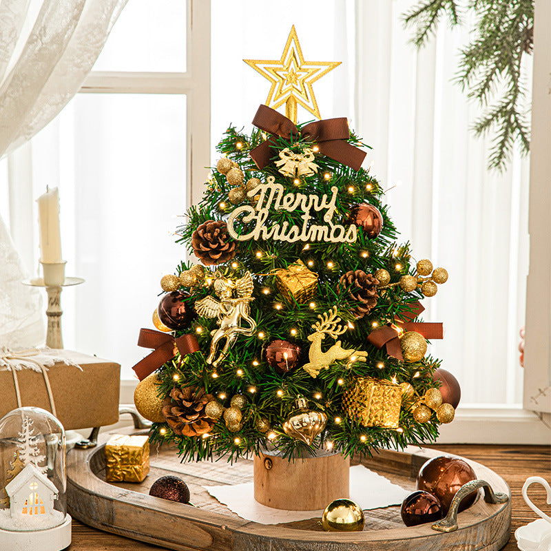 Decorative table Christmas tree with wooden stand