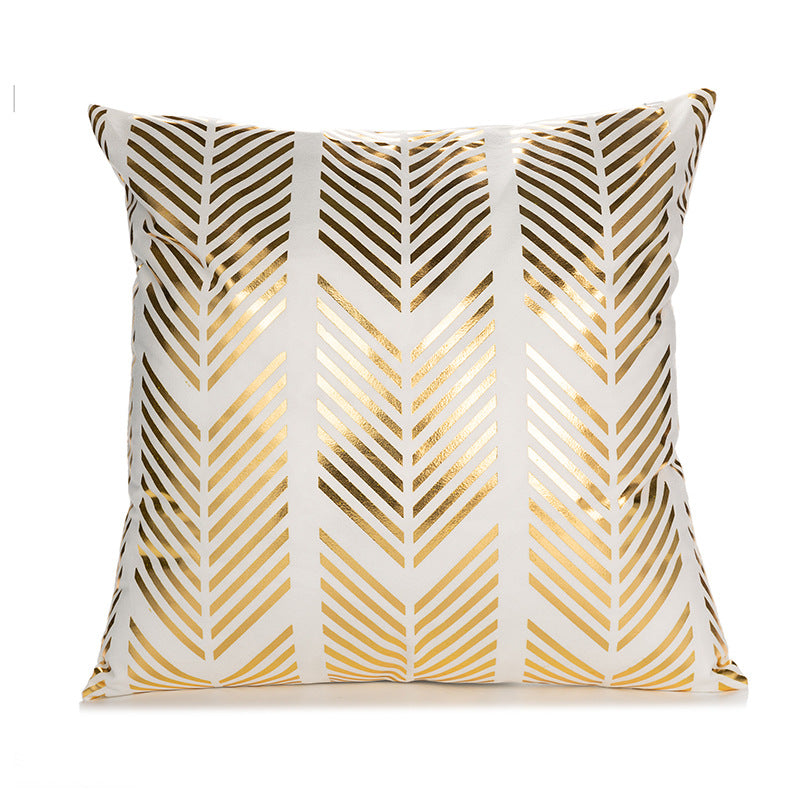 Decorative Square Pillow Cover with Foil Geometric Diamond Print
