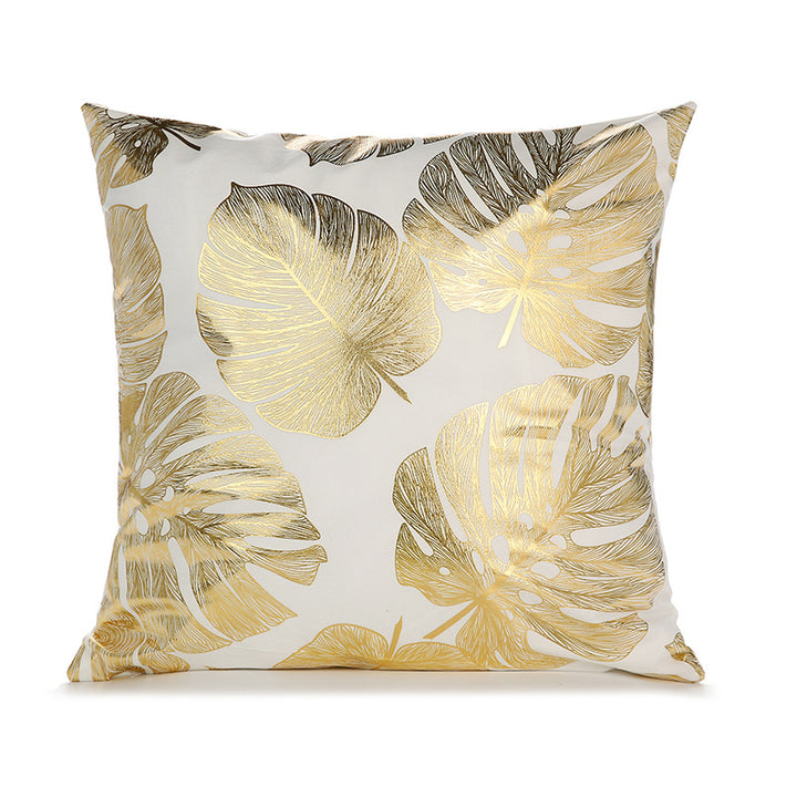 Decorative Square Pillow Cover with Foil Geometric Diamond Print