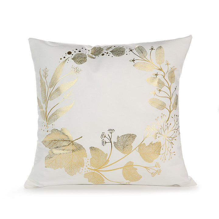 Decorative Square Pillow Cover with Foil Geometric Diamond Print
