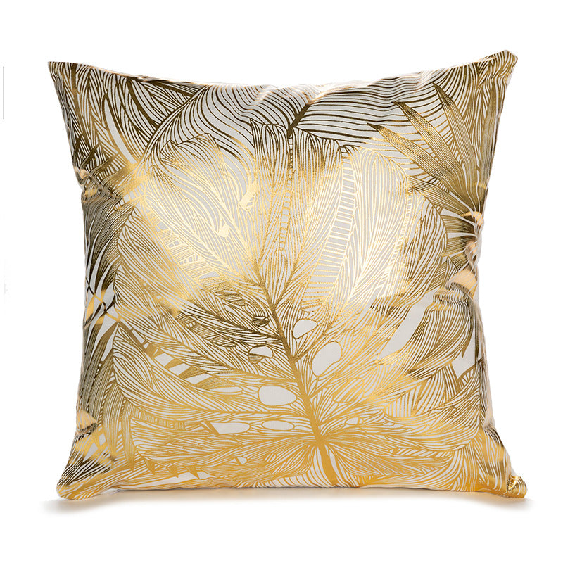 Decorative Square Pillow Cover with Foil Geometric Diamond Print