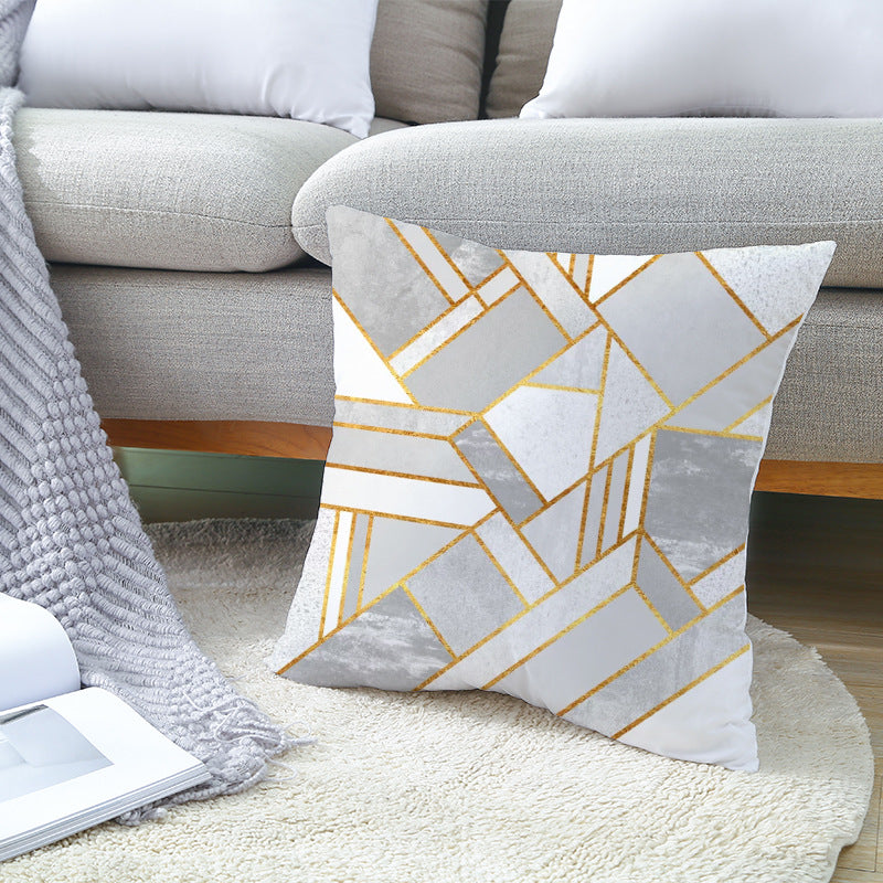 Decorative Geometric Velvet Throw Pillow Cover