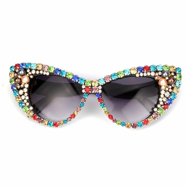 Women's glamorous cat-eye sunglasses with sparkling crystal accents Bowlift