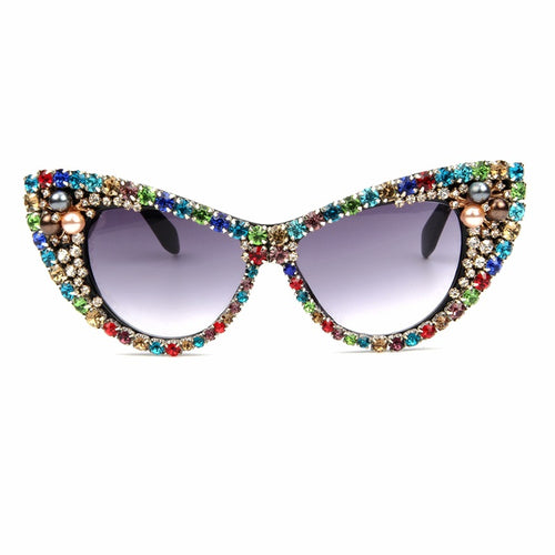 Women's glamorous cat-eye sunglasses with sparkling crystal accents Bowlift