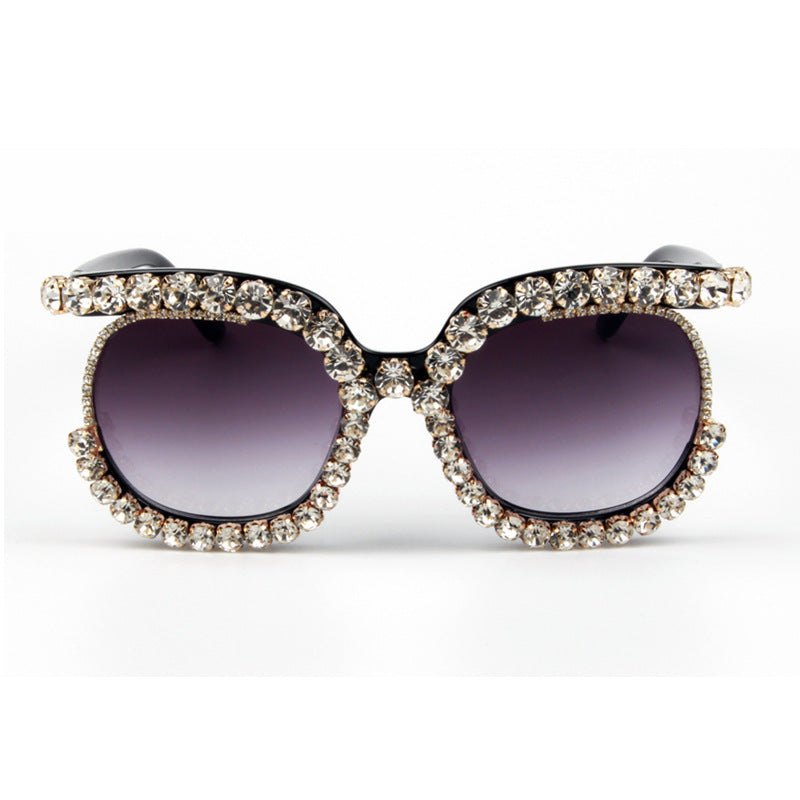 Women's stylish oversized sunglasses with sparkling rhinestone applications Bowlift