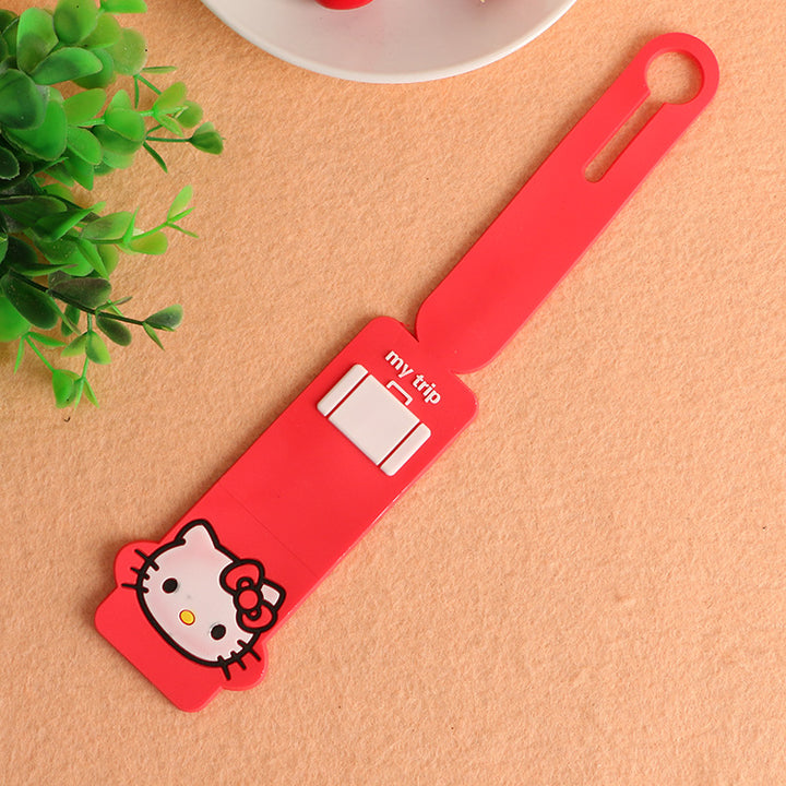 silicone cartoon animal luggage strap with hidden ID card pocket Bowlift