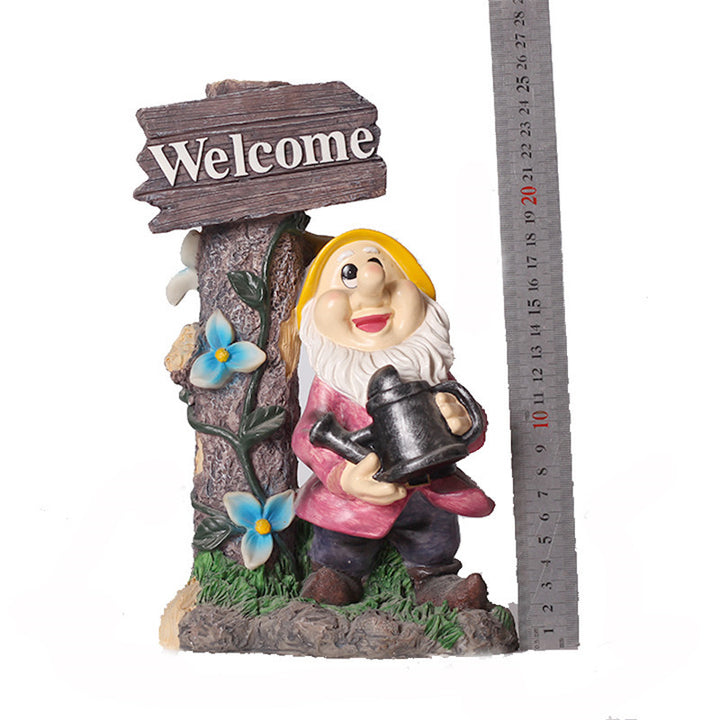 Welcome Garden Gnome Figurine Set