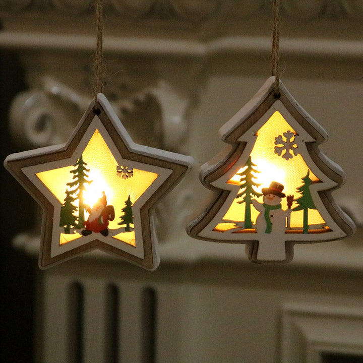Decorative LED Christmas Scene Lantern Bowlift