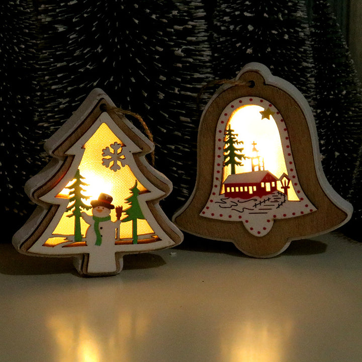 Decorative LED Christmas Scene Lantern Bowlift
