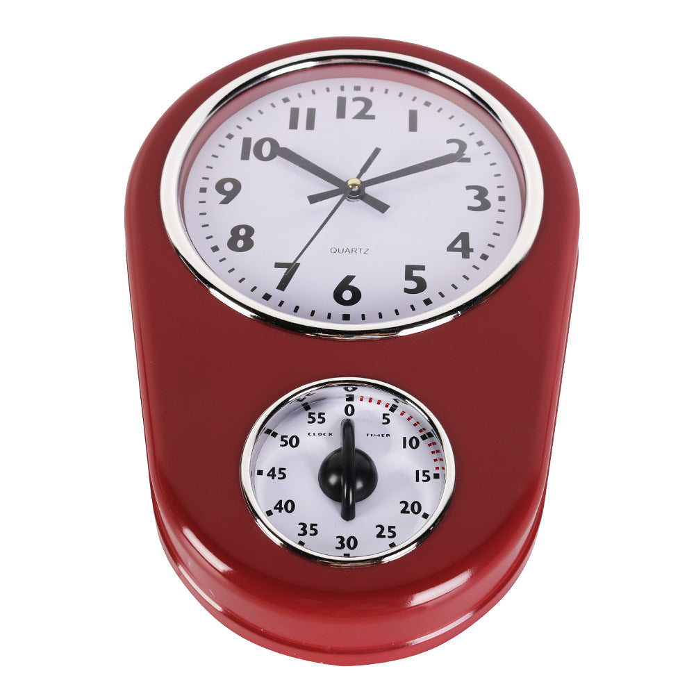 Vintage Wall Clock with Integrated Stopwatch Bowlift