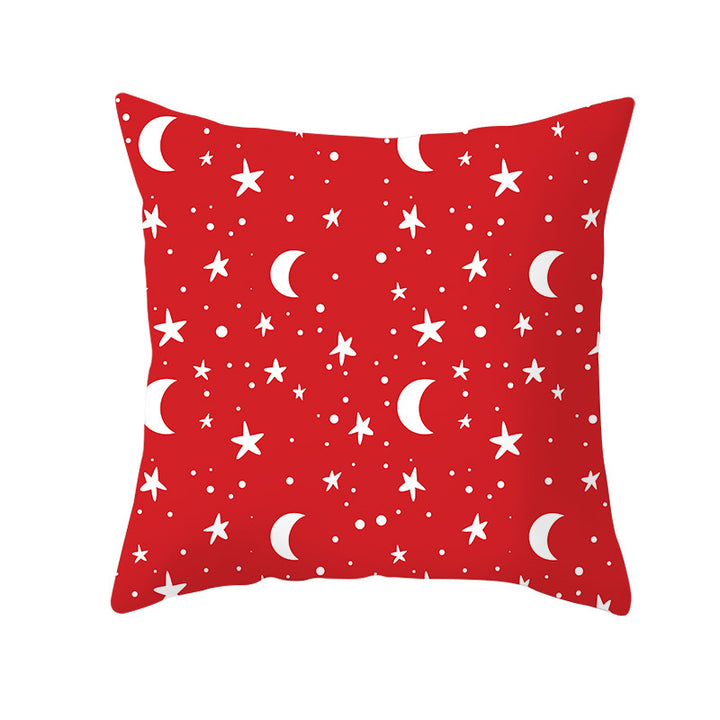 Festive Christmas Star Wreath Decorative Throw Pillow