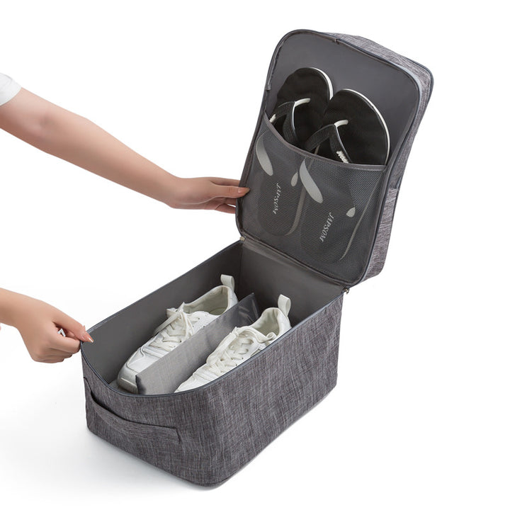 Dual Compartment Travel Shoe Organizer Bowlift