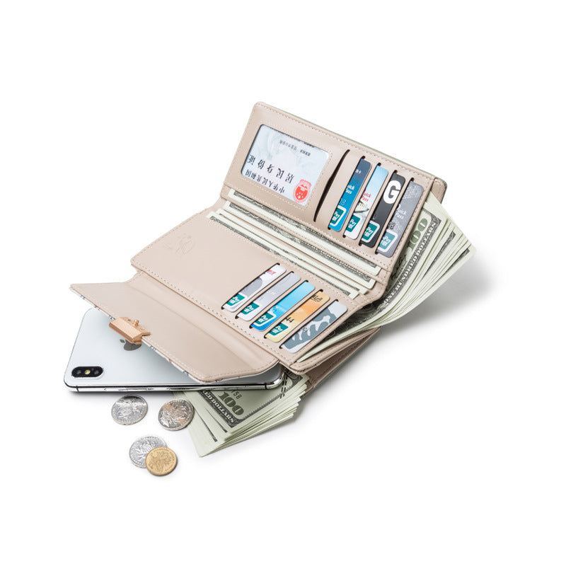 Continental floral print faux leather long wallet with organized card and coin compartments Bowlift