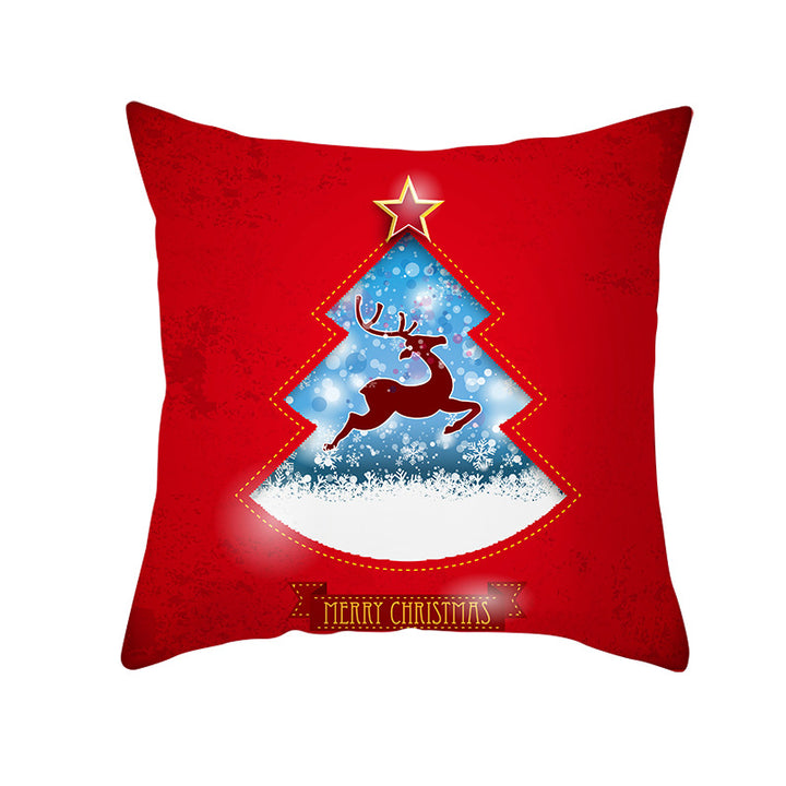 Festive Square Decorative Cushion Cover with Metallic Script Print and Concealed Zipper