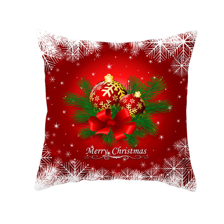 Festive Square Decorative Cushion Cover with Metallic Script Print and Concealed Zipper