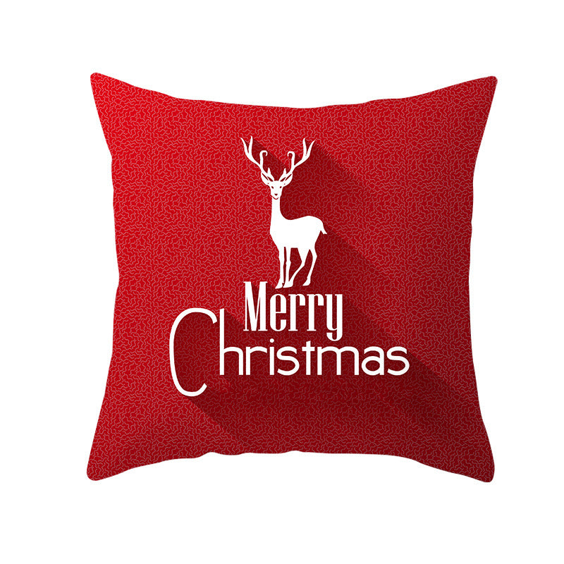 Festive Square Decorative Cushion Cover with Metallic Script Print and Concealed Zipper
