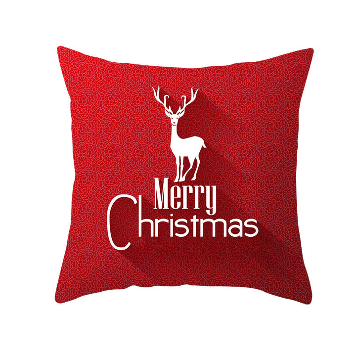 Festive Square Decorative Cushion Cover with Metallic Script Print and Concealed Zipper