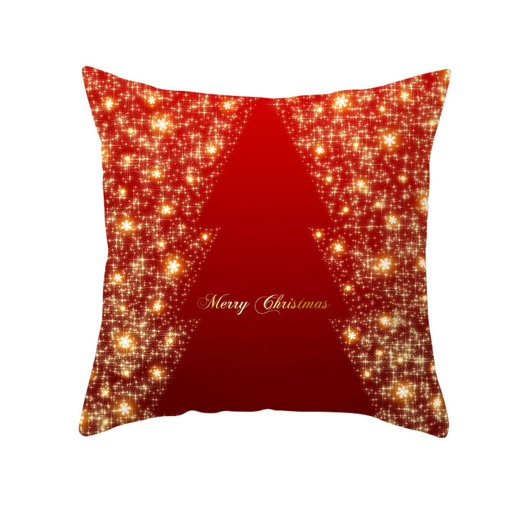 Festive Square Decorative Cushion Cover with Metallic Script Print and Concealed Zipper