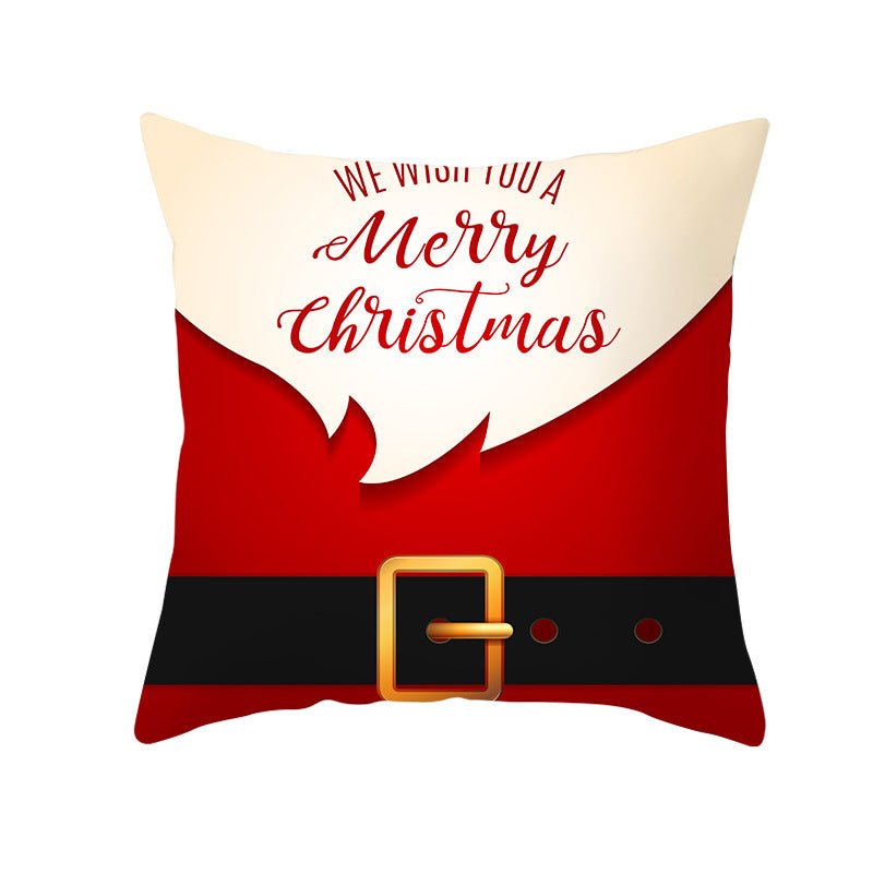Festive Square Decorative Cushion Cover with Metallic Script Print and Concealed Zipper