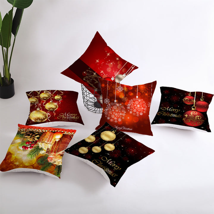 Festive Christmas Star Wreath Decorative Throw Pillow