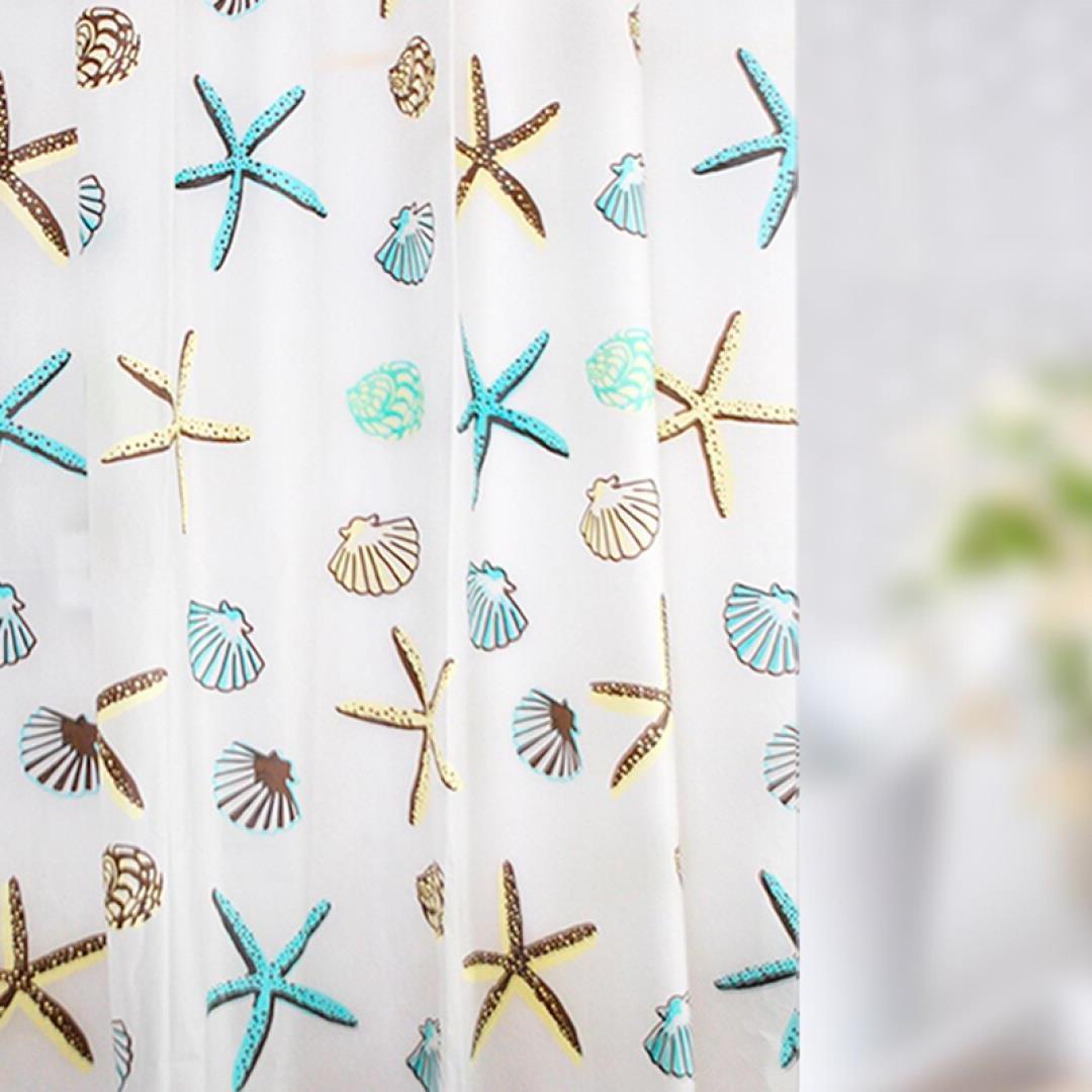 Coastal-Themed Shower Curtain Bowlift