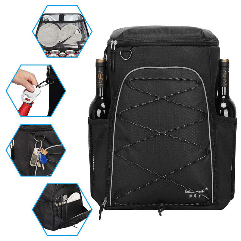 Unisex cool backpack with insulated interior compartment, flexible carrying comfort, and organized front pocket Bowlift