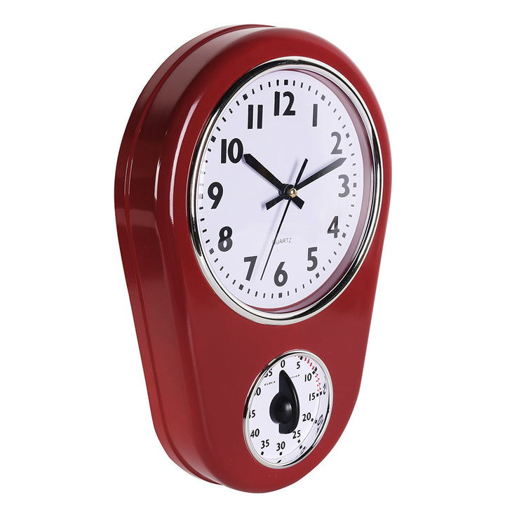Vintage Wall Clock with Integrated Stopwatch Bowlift