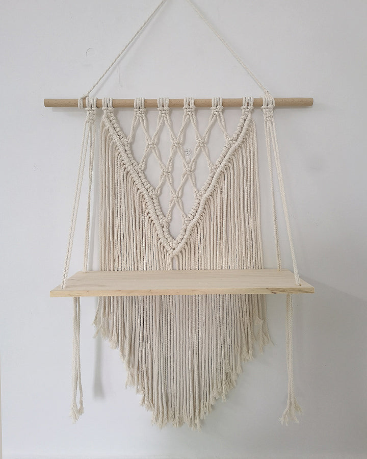 Wall-Mounted Macramé Shelf Bowlift