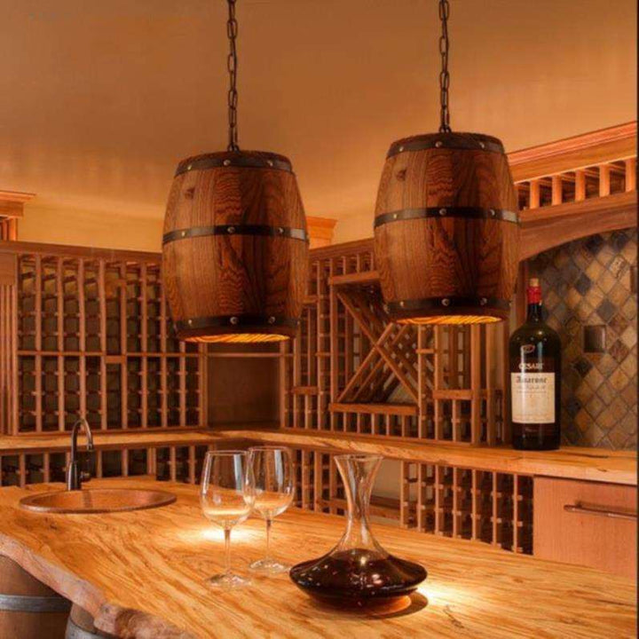 Rustic Barrel Pendant Light