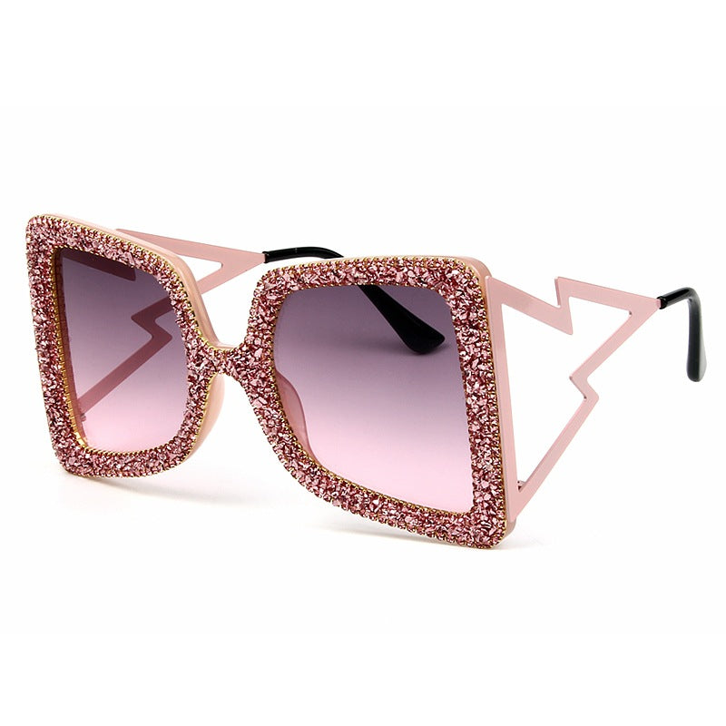 Women's oversized sunglasses with glittering crystal frame Bowlift