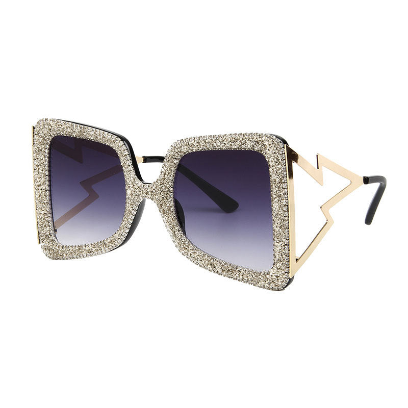 Women's oversized sunglasses with glittering crystal frame Bowlift