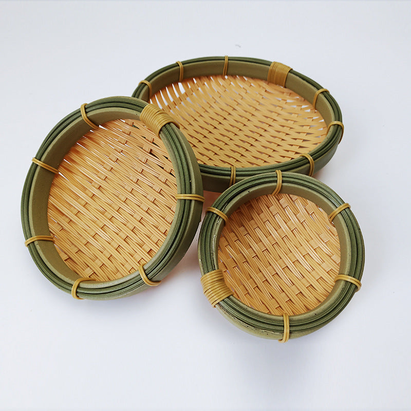 Handcrafted Round Woven Basket Set Bowlift