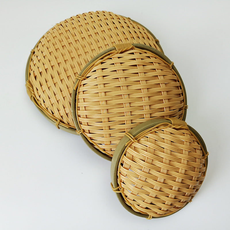 Handcrafted Round Woven Basket Set Bowlift