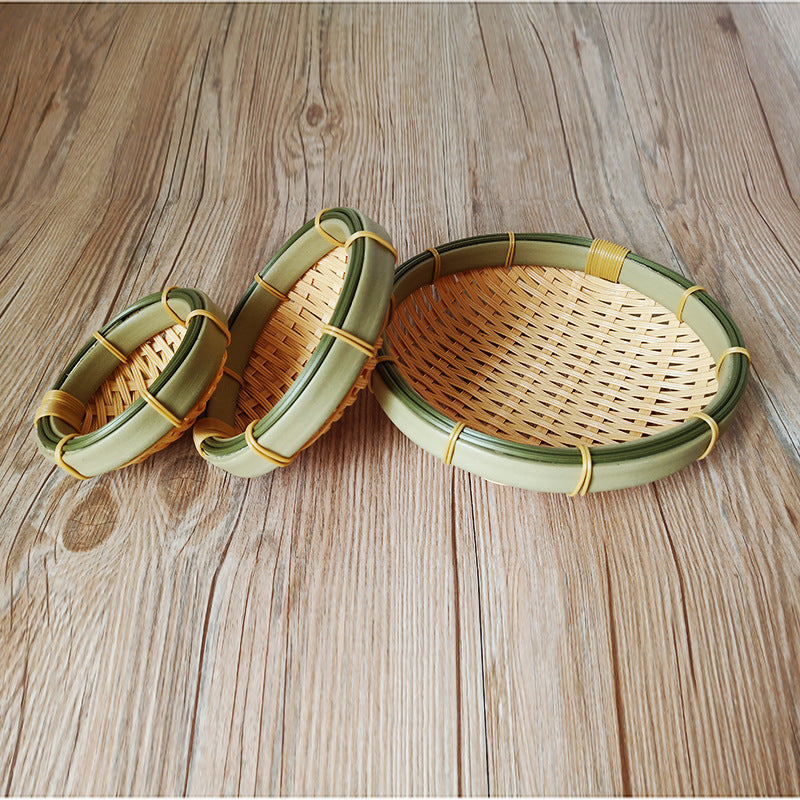 Handcrafted Round Woven Basket Set Bowlift