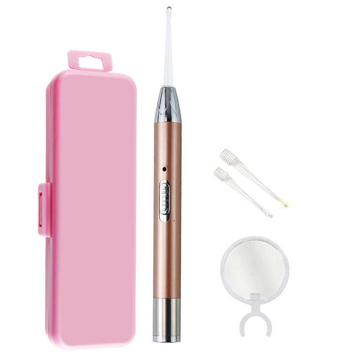 Illuminated ear cleaning set with tweezers