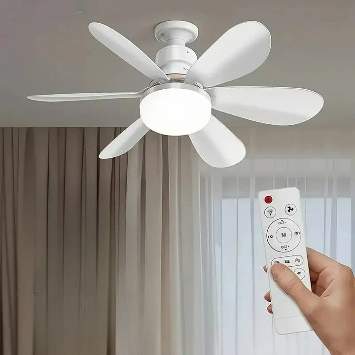 2-in-1 LED Ceiling Fan Light with Remote Control, E27/B22 Base | Bowlift