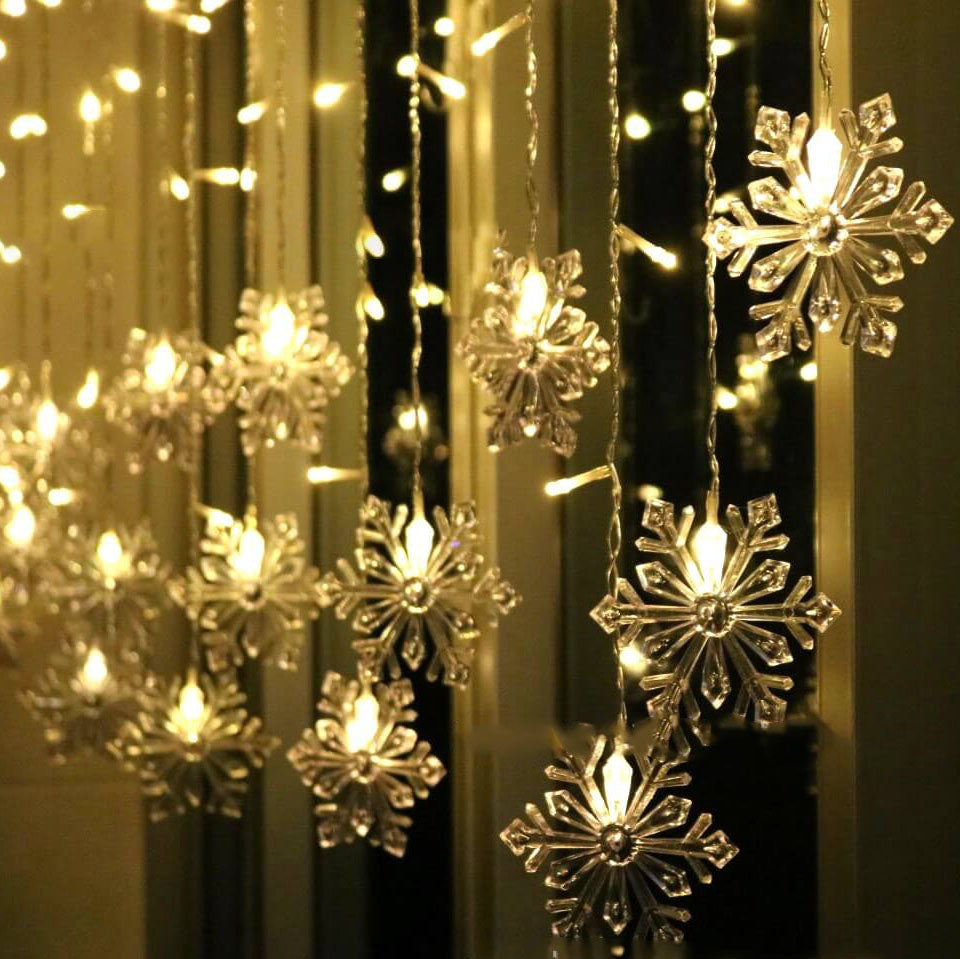 BowLift | Snowflake Remote Control Ice Strip Light Blinking LED Decorative String Lights