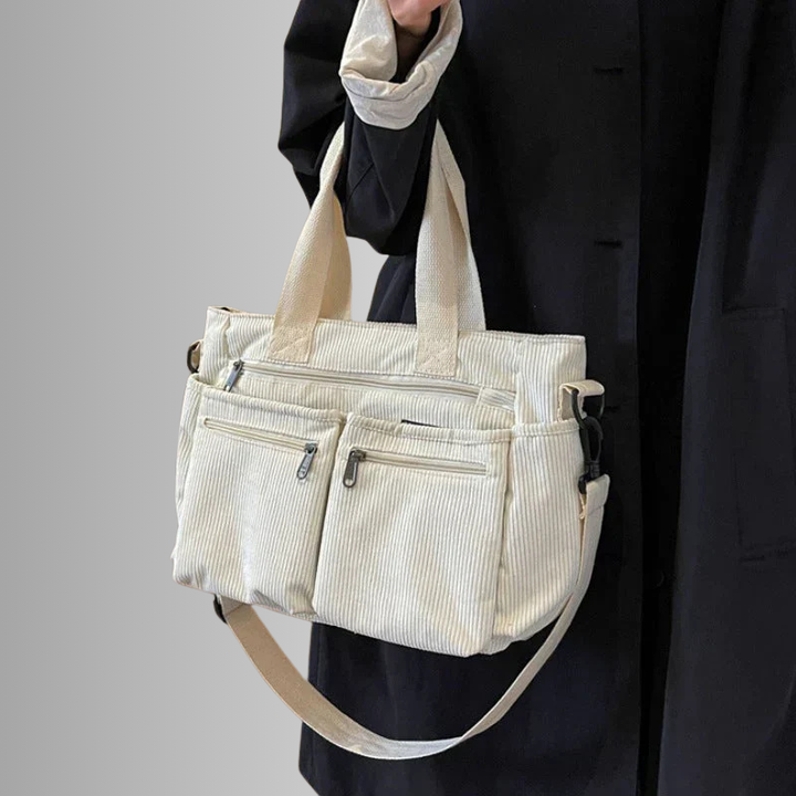 BowLift | Urban Cord Tote Stylish Corduroy Shoulder Bag – Spacious, Lightweight & Functional Everyday Tote